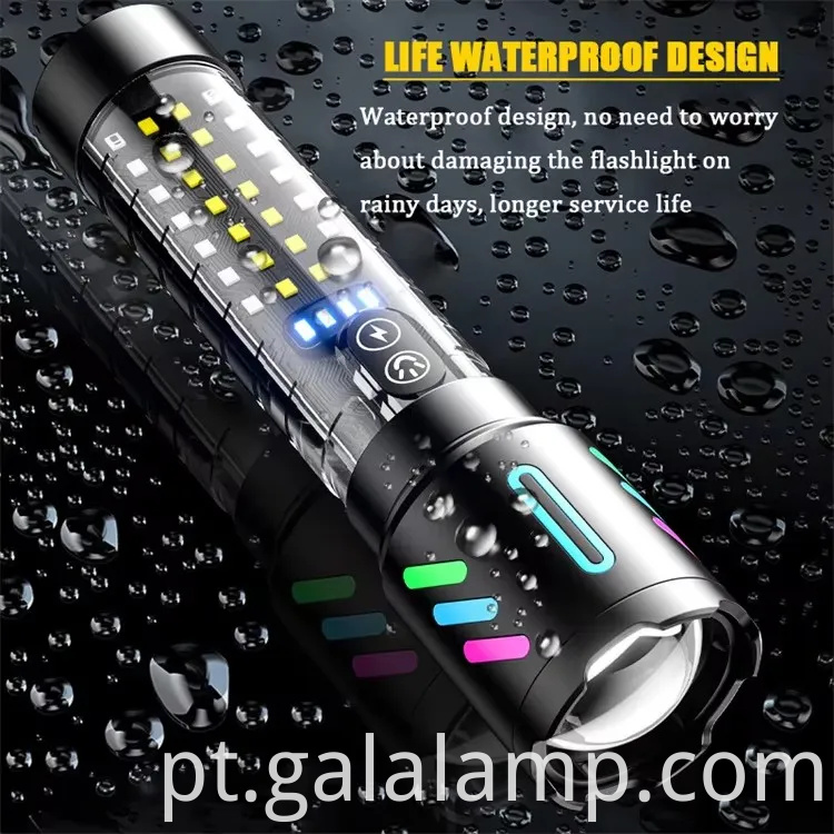 Lanterna de liga de fluorescência de laser branca de alta potência com zoom